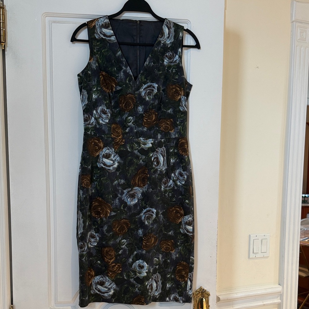 Dolce and Gabanna Floral Sleeveless Dress - Black and Brown